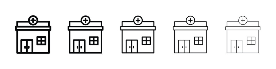 Pharmacy icon or logo illustration outline black style