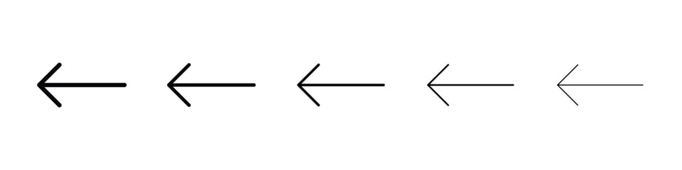 Previous arrow icon or logo illustration outline black style