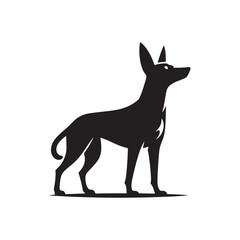 **"Distinctive Xoloitzcuintli Vector Silhouette: Sleek Mexican Hairless Dog Design Featuring Unique Profile, Smooth Coat, and Alert Stance in Clean, Minimalist Style for Crafts and Digital Art"**
