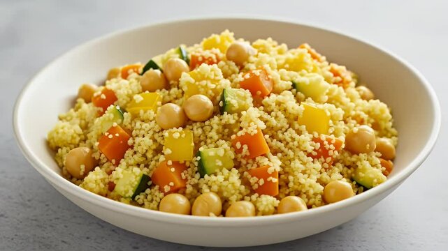 Couscous salad with vegetables and chickpeas