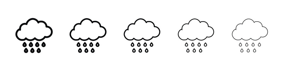 Rain icon or logo illustration outline black style