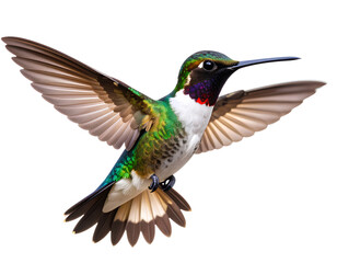 Obraz premium Black-Chinned Hummingbird Hovering Mid-Air Transparent background PNG