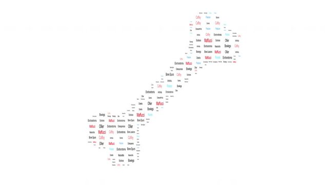 Colorful Keywords medical healthcare animation word texts for bone disease 