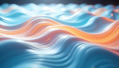 Colorful Abstract Wave Background with Blue Flowing Lines