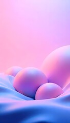 Pink and blue pills with heart shapes on a blue background, representing love, health, and care in medicine