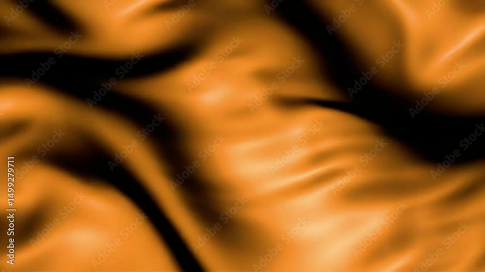 Poster abstract golden fabric waves gently in a seamless motion background