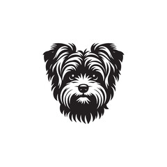 **"Adorable Yorkipoo Vector Silhouette: Cute Hybrid Dog Design Featuring Fluffy Coat, Playful Stance, and Charming Expression in Clean, Minimalist Style for Crafts and Digital Art"**
