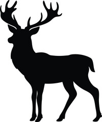 Majestic Stag Silhouette Standing Profile View