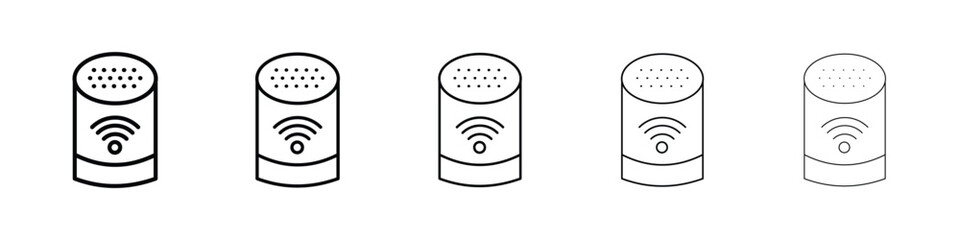 Smart speaker icon or logo illustration outline black style