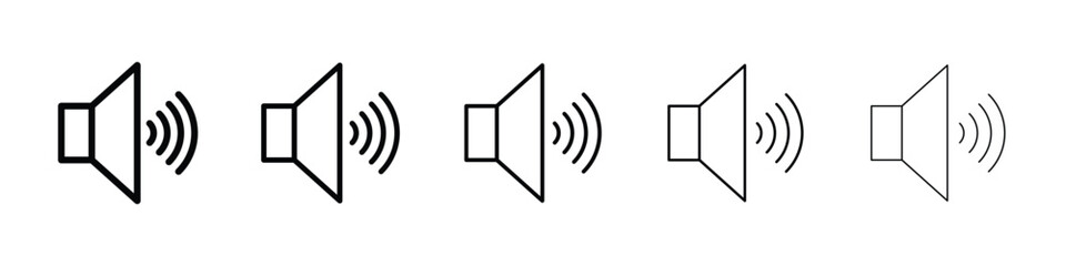 Speaker icon or logo illustration outline black style