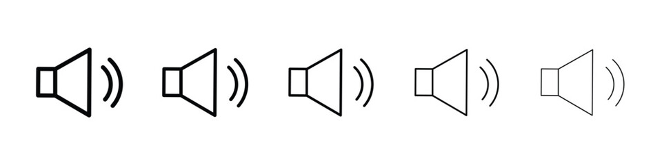 Speaker icon or logo illustration outline black style