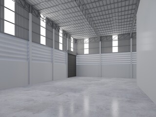 3d rendering of interior warehouse