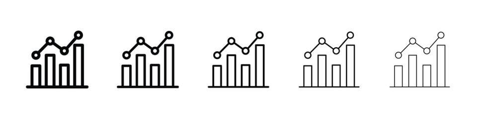 Statistics icon or logo illustration outline black style