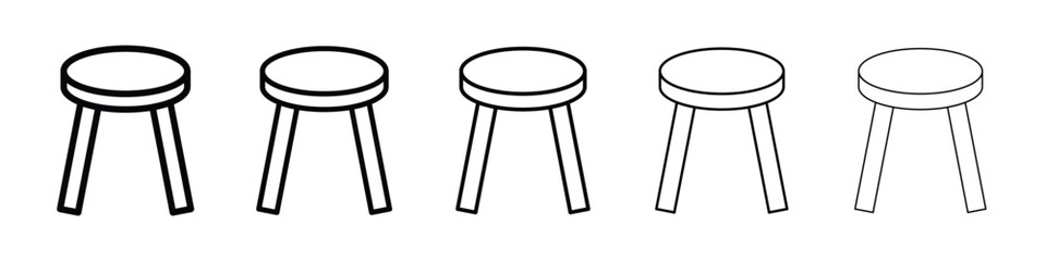 Stool icon or logo illustration outline black style