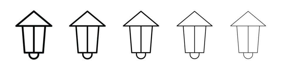 Street lamp icon or logo illustration outline black style
