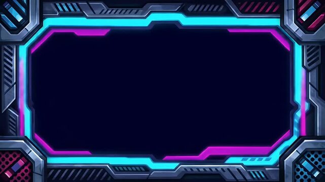 Cyberpunk futuristic frame grid pack for live stream