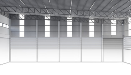 3d rendering of interior warehouse