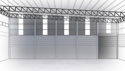 3d rendering of interior warehouse