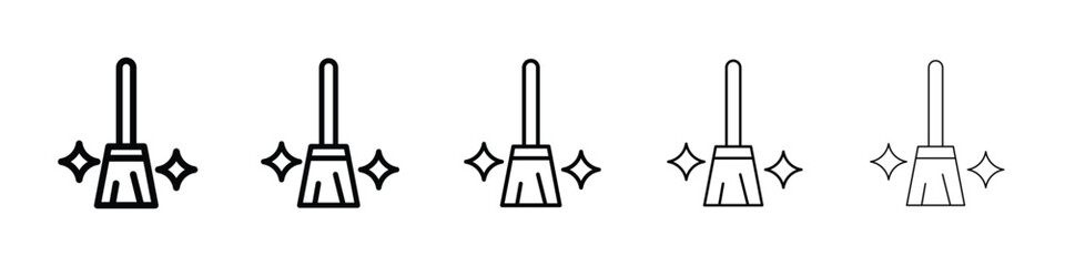 Sweeping icon or logo illustration outline black style