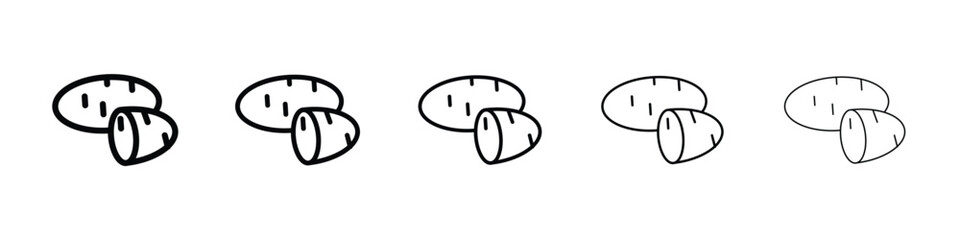 Sweet potato icon or logo illustration outline black style