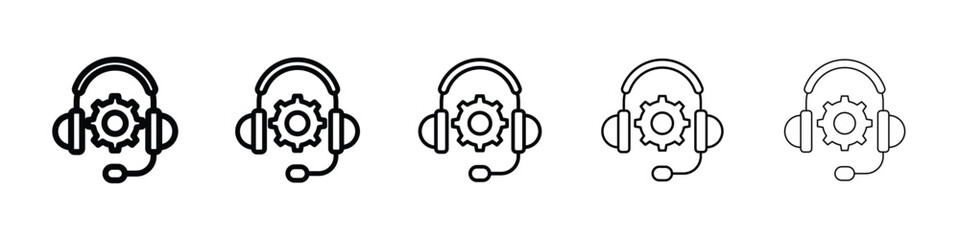 Technical support icon or logo illustration outline black style