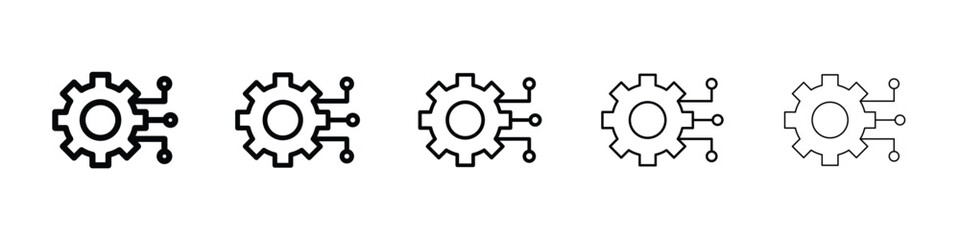 Technology icon or logo illustration outline black style