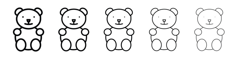 Teddy bear icon or logo illustration outline black style