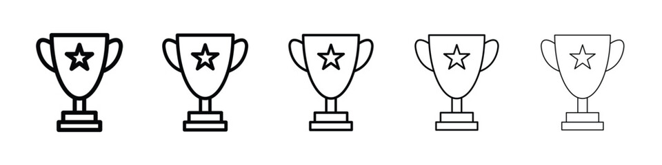 Trophy icon or logo illustration outline black style