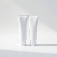 Blank White Cosmetic Tubes Mockup for Skincare or Beauty Product Packaging Design