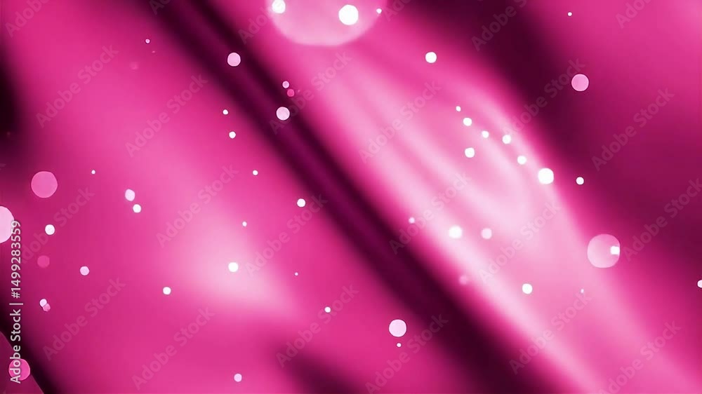 Aufkleber Abstract Pink Fabric with Floating White Bokeh Lights Video Background