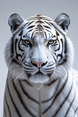 Fototapeta premium Close-Up of a White Tiger's Face