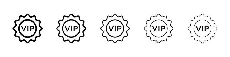 VIP icon or logo illustration outline black style