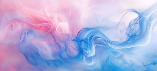 Colorful smoke swirls in blue and pink, flowing artistic shapes, dreamy aesthetic.