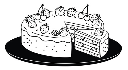 birthday cake vector illustration