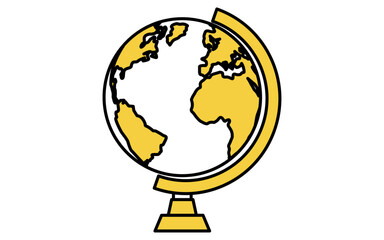 地球儀のシンプルな線画アイコン