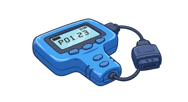 Car diagnostic tool with cable and screen