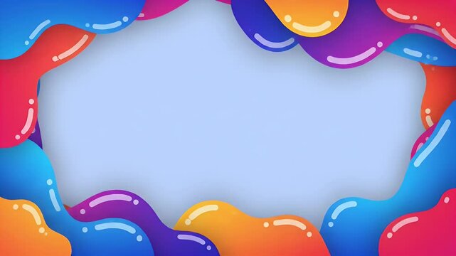 Fluid shapes frame animation for text or graphics