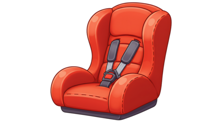 Red Child Car Seat with Straps