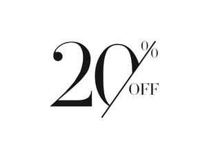 Get Extra 20% off sign. Discount offer price sign. Discount tag for shopping, marketing, advertisement, banner and web. Vector Isolated illustration