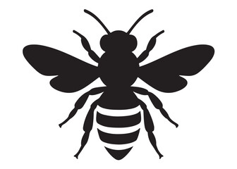bee logo silhouette vector illustration, bee silhouette logo icon design, animal wing honey bee black silhouette logo, honey bee vector silhouette illustration isolated on white background