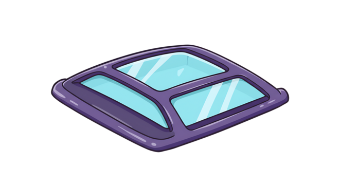 Cartoon skylight with rectangular glass panels