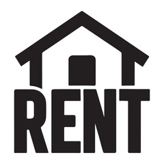 House for Rent Icon – Real Estate Rental Sign Vector Illustration