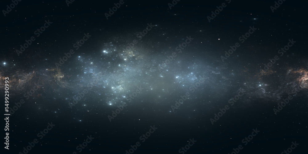 Wall mural 360 degree full sphere panoramic space background, galactic belt in the distant universe, equirectan