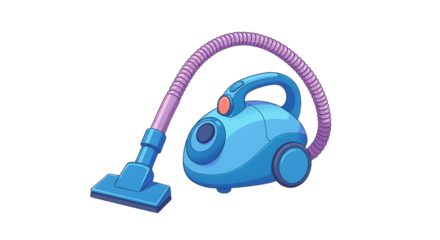 Blue vacuum cleaner cartoon illustration