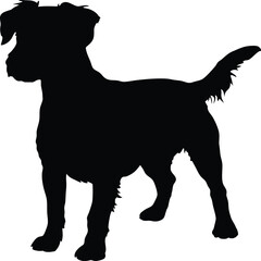 Silhouette of a Small Breed Dog Standing