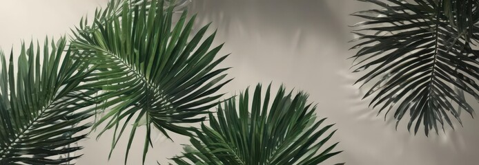 Deep emerald palm leaves, intricate detail, shadow play, detail shot, leaves