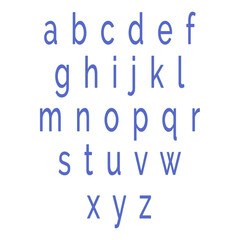 blue design lowercase alphabet 