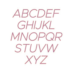 Pink outline uppercase letters alphabet abc