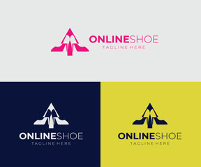 Shoe shop logo template vector,