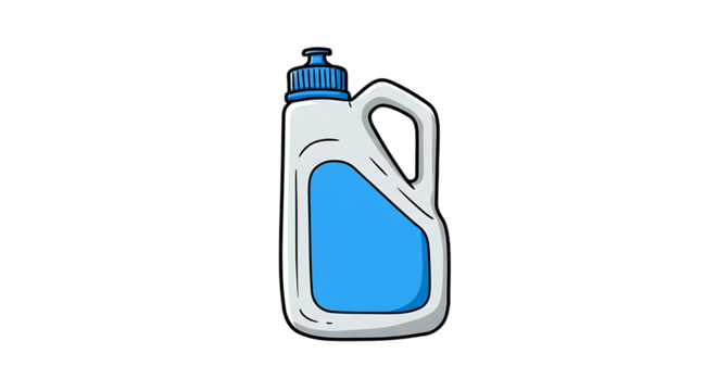 Plastic bottle with blue liquid